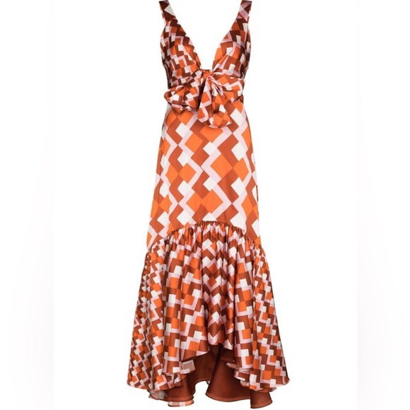 Silvia Tcherassi Dresses & Skirts - Silvia Tcherassi Spello Geometric Print High-Low Dress